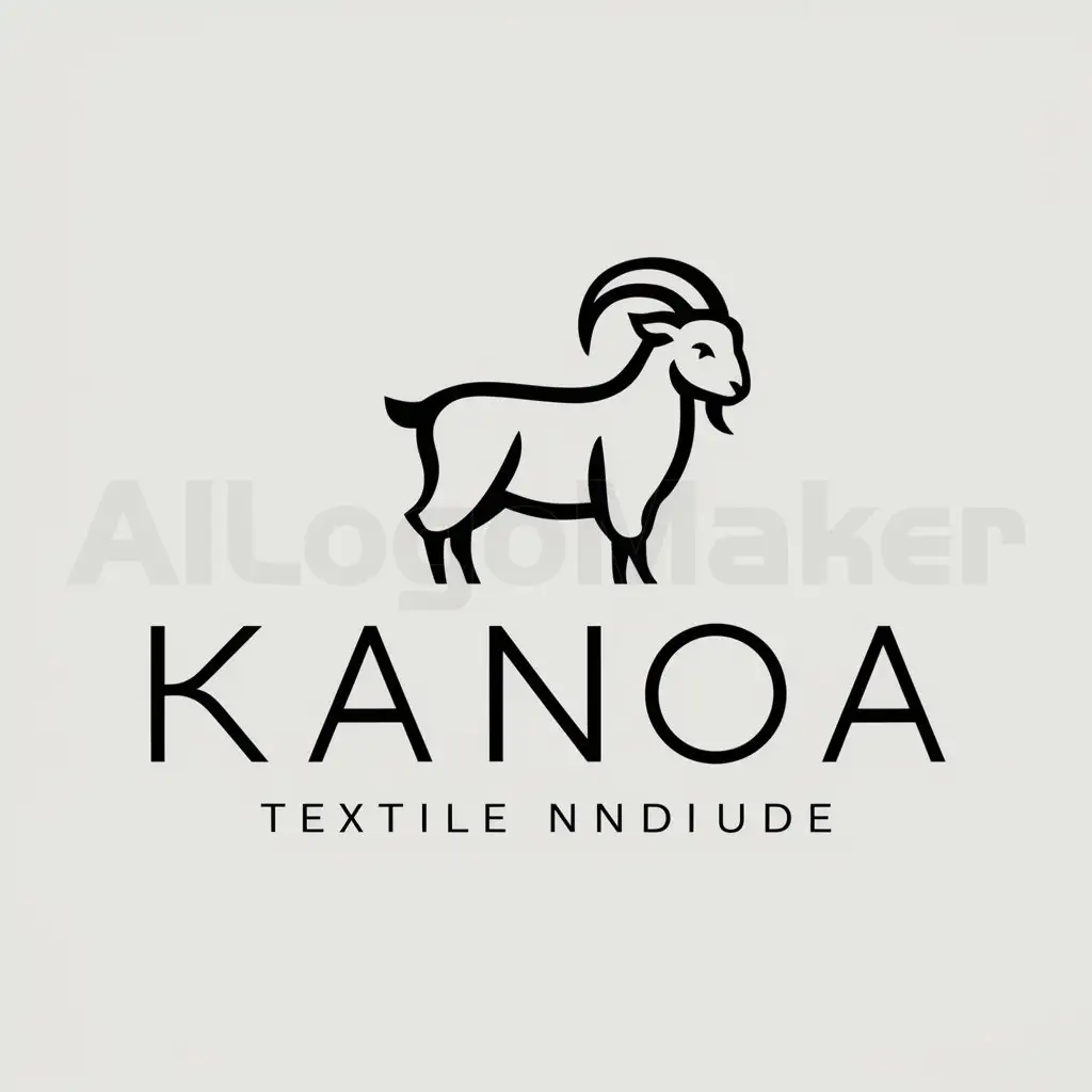 a logo design,with the text "Kanoa", main symbol:Cabra,Moderate,be used in Textil industry,clear background