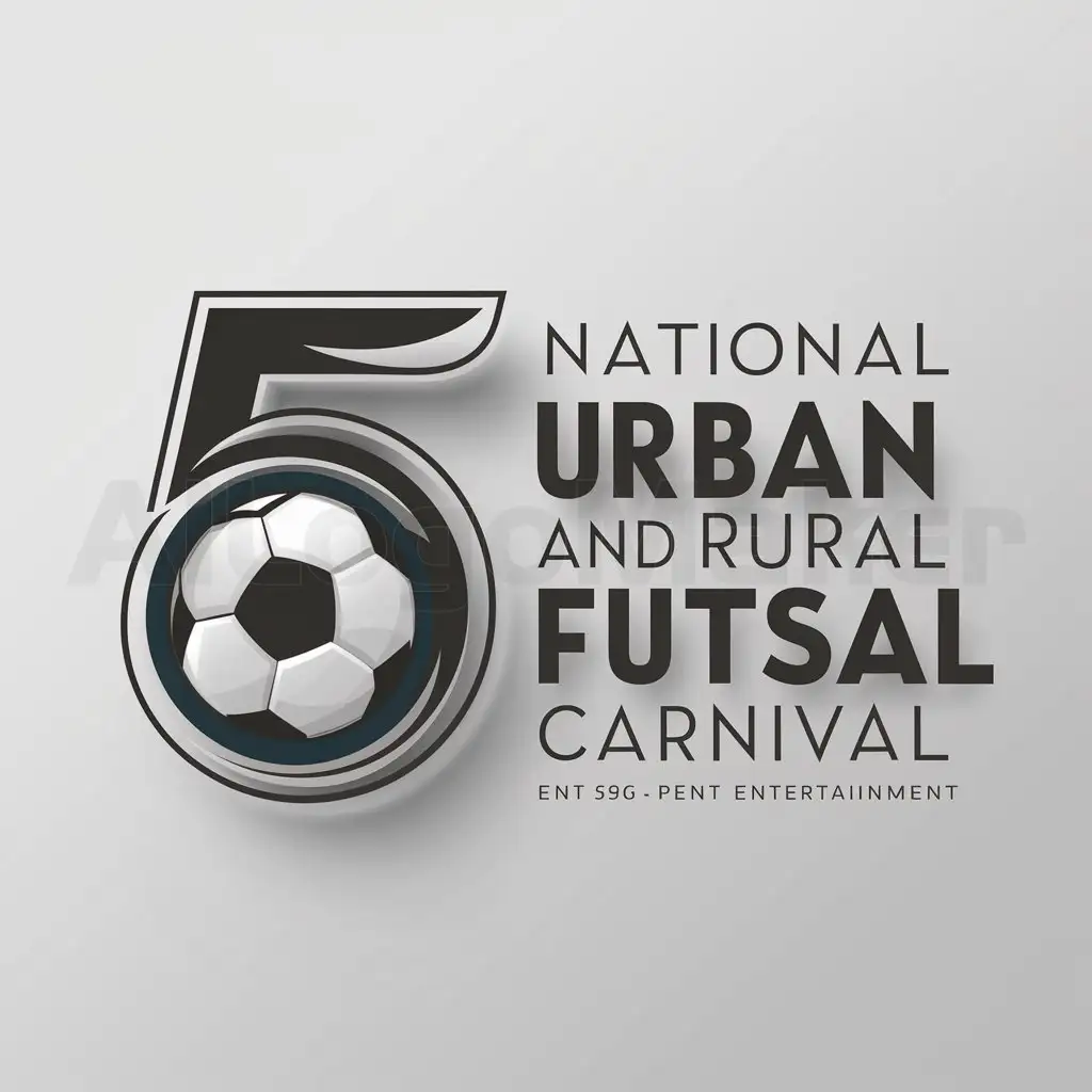 a logo design,with the text "National Urban and Rural Futsal Carnival", main symbol:5,Moderate,be used in Entertainment industry,clear background