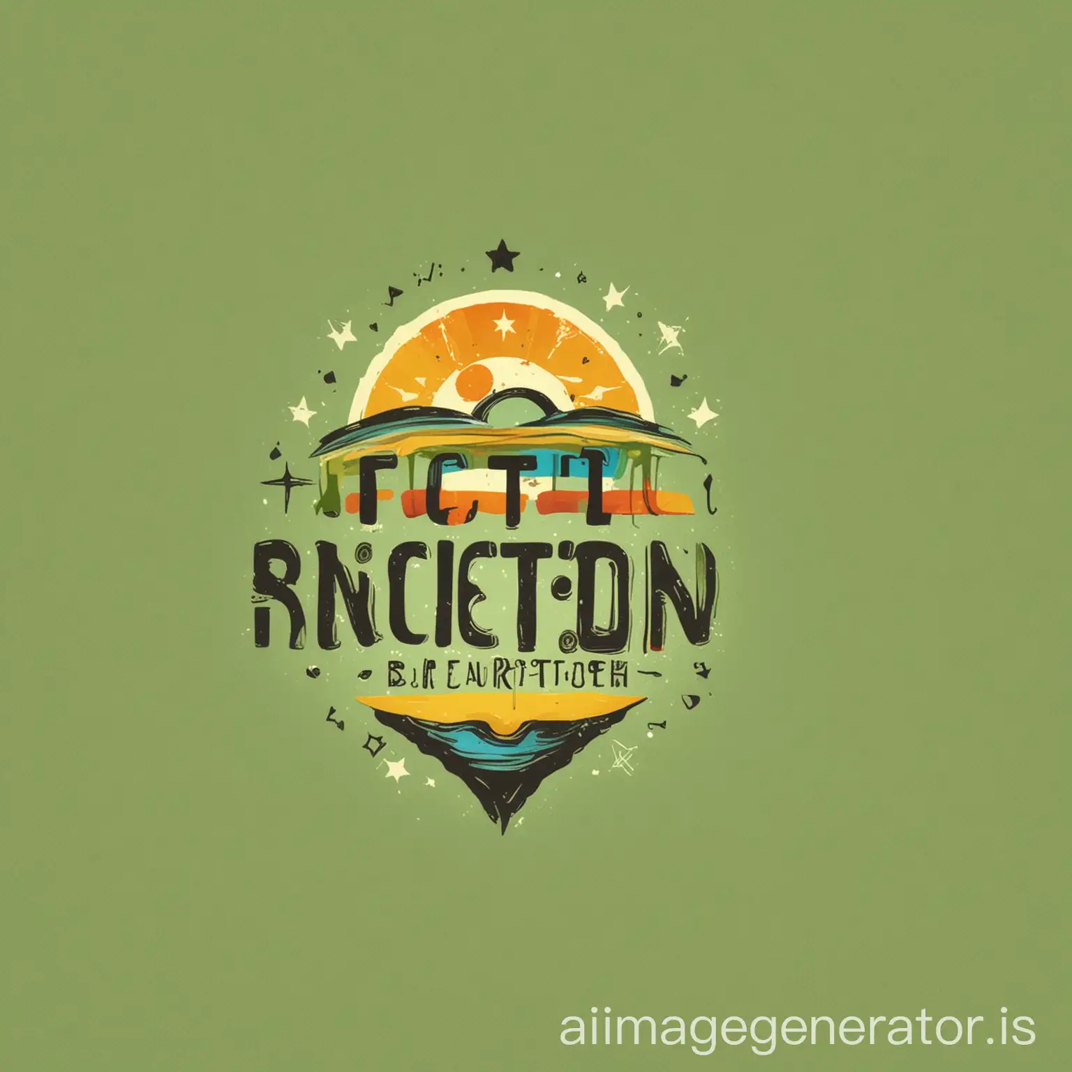 Design a simple logo for a 'fiction scenification' website, theme is 'fiction reification', style cheerful, simple, bright, fresh