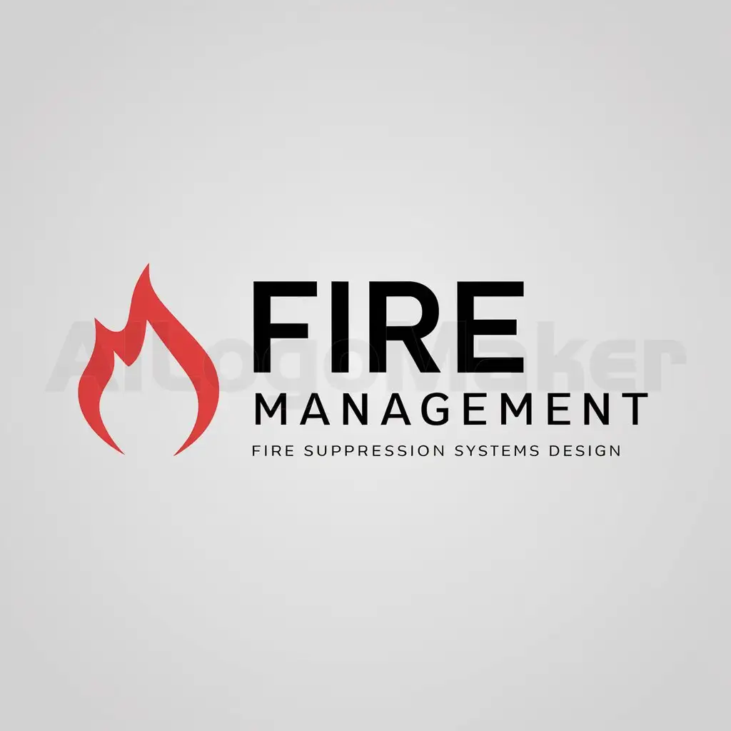 a logo design,with the text "Fire Management", main symbol:fire,Minimalistic,be used in Fire Suppression Systems Design industry,clear background