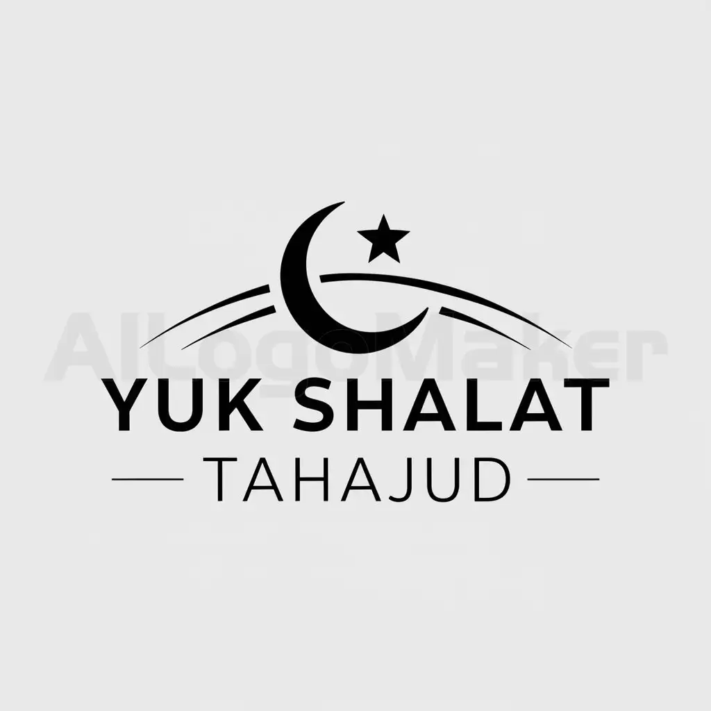 a logo design,with the text "YUK SHALAT TAHAJUD", main symbol:Muslim,Moderate,be used in Religious industry,clear background