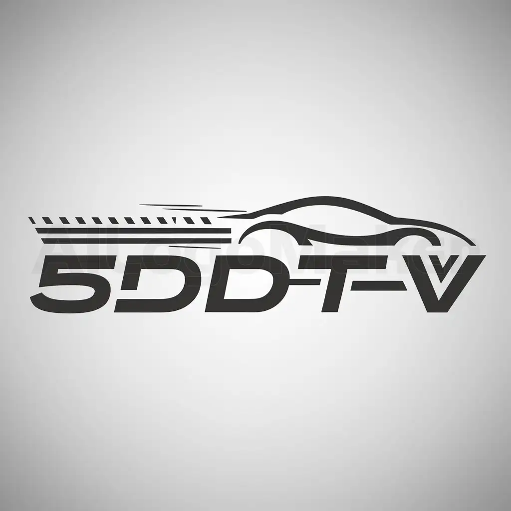 a logo design,with the text "5DTV", main symbol:Automobile, tire trail,complex,be used in Automotive industry,clear background