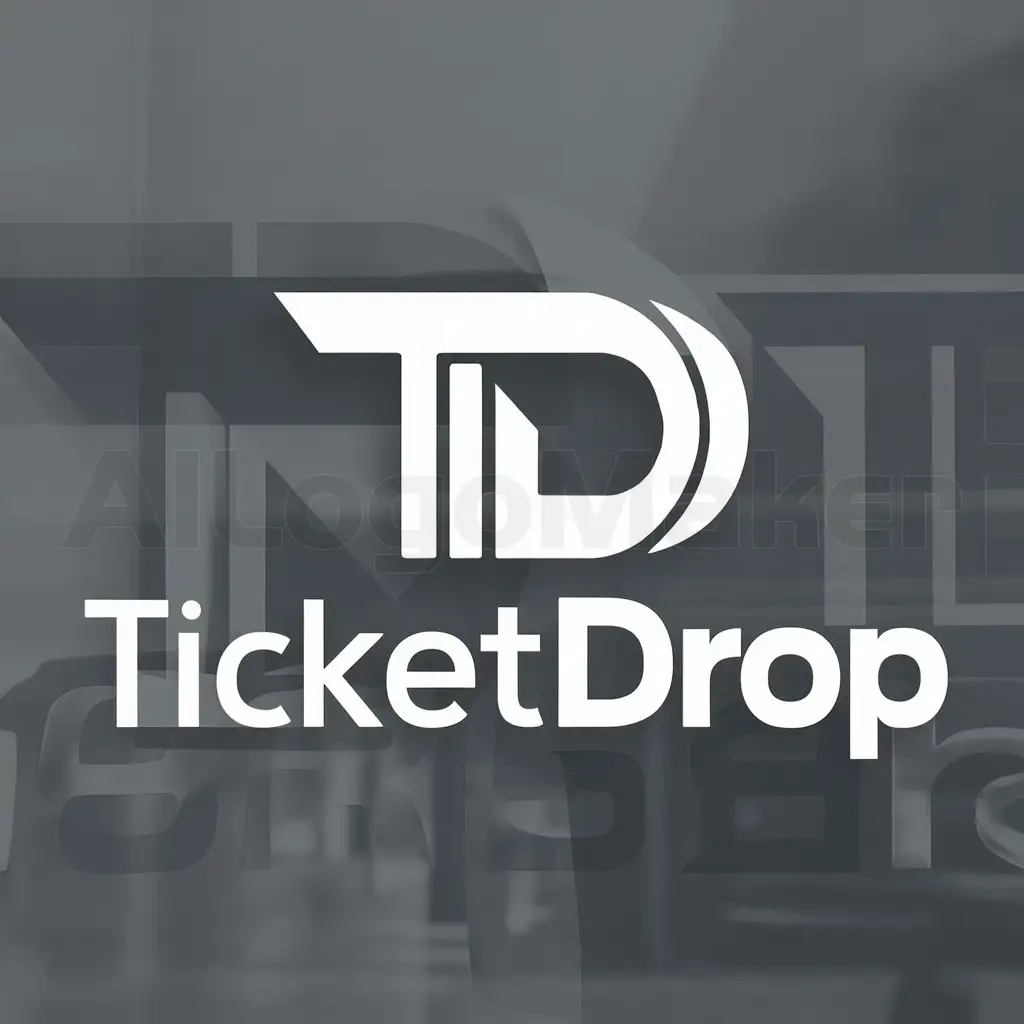 a logo design,with the text "TicketDrop", main symbol:TD,Moderate,clear background