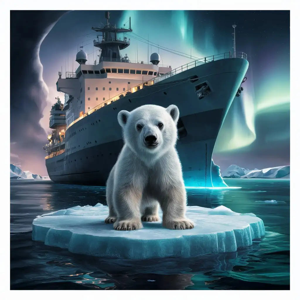 Bear-Cub-on-Icebreaker-Adorable-Arctic-Scene