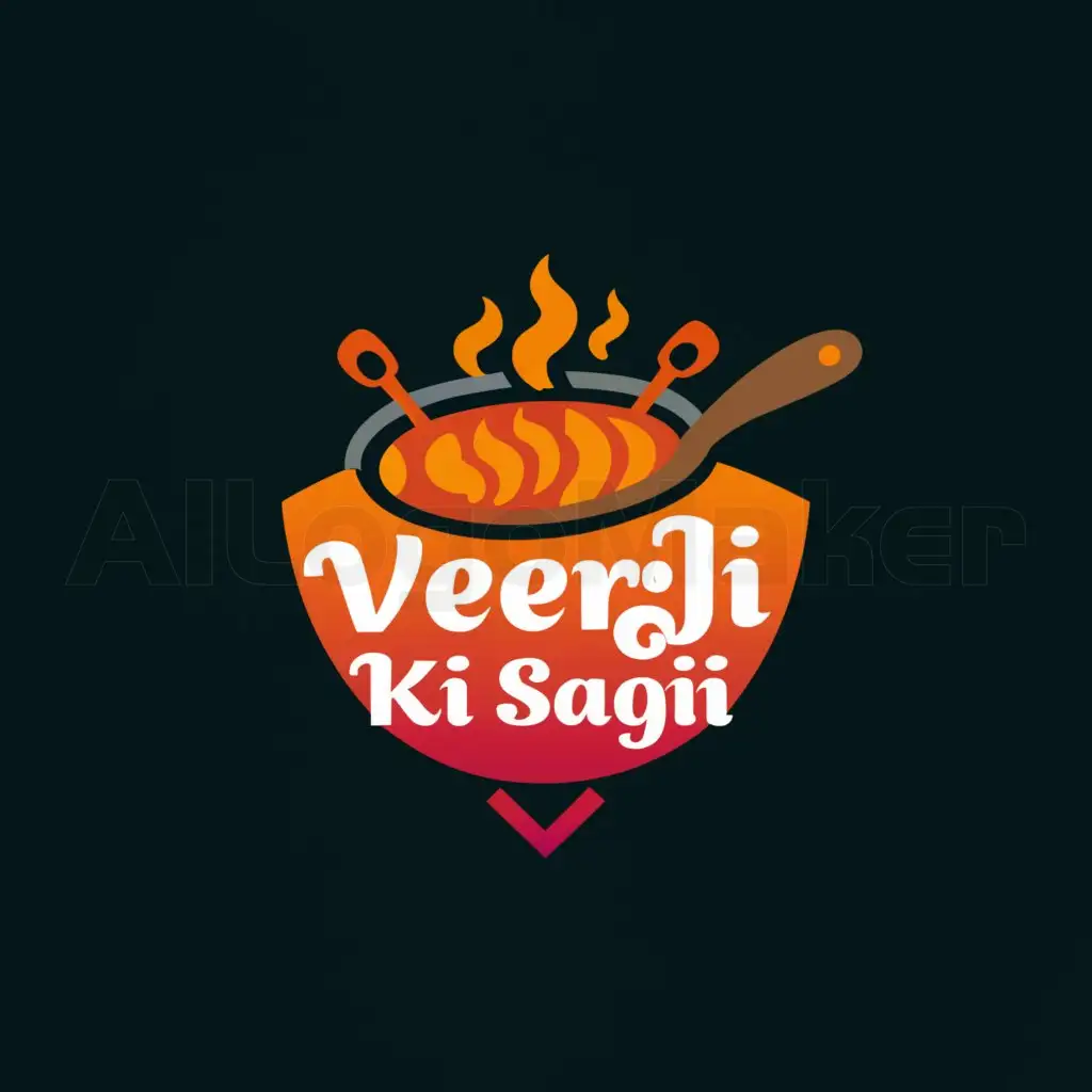 a logo design,with the text "veerji ki saoji", main symbol:deep-frying pan,Moderate,be used in Entertainment industry,clear background