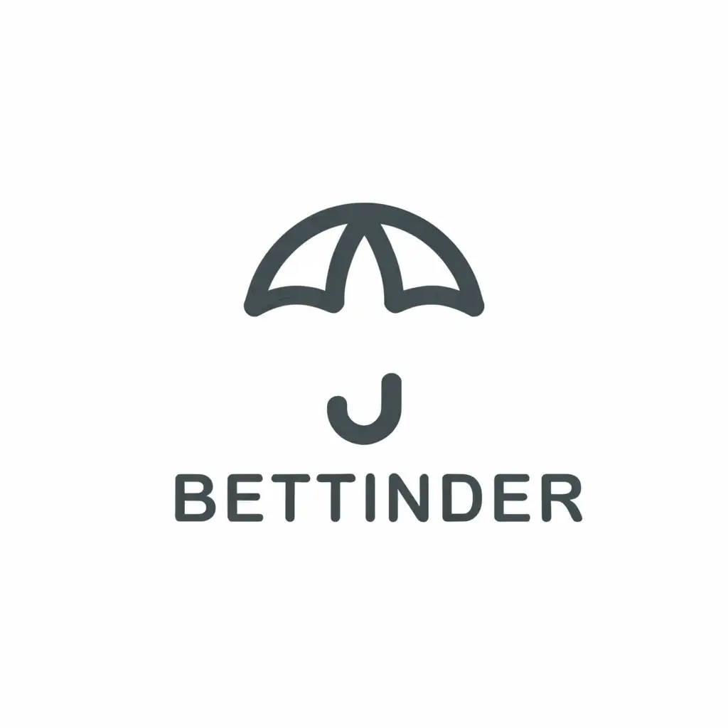 a logo design,with the text 'bettinder', main symbol:umbrella as arrow up,Minimalistic,be used in Sports Fitness industry,clear background
