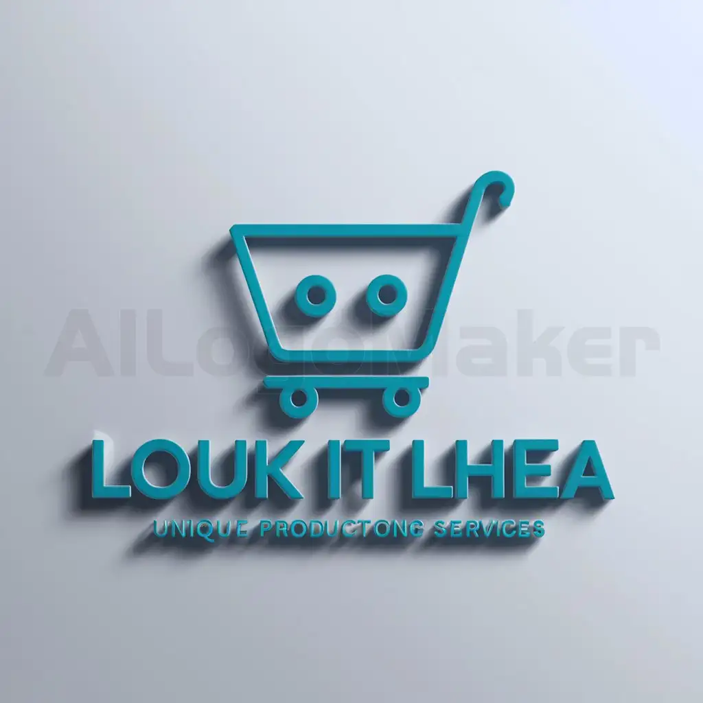 a logo design,with the text "Louk It lhea", main symbol:shop color blue,Moderate,clear background