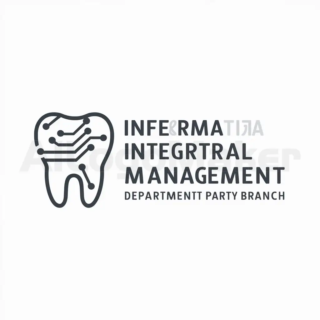 a logo design,with the text "Information management department party branch", main symbol:teeth/artificial intelligence/information security,Minimalistic,be used in Medical Dental industry,clear background