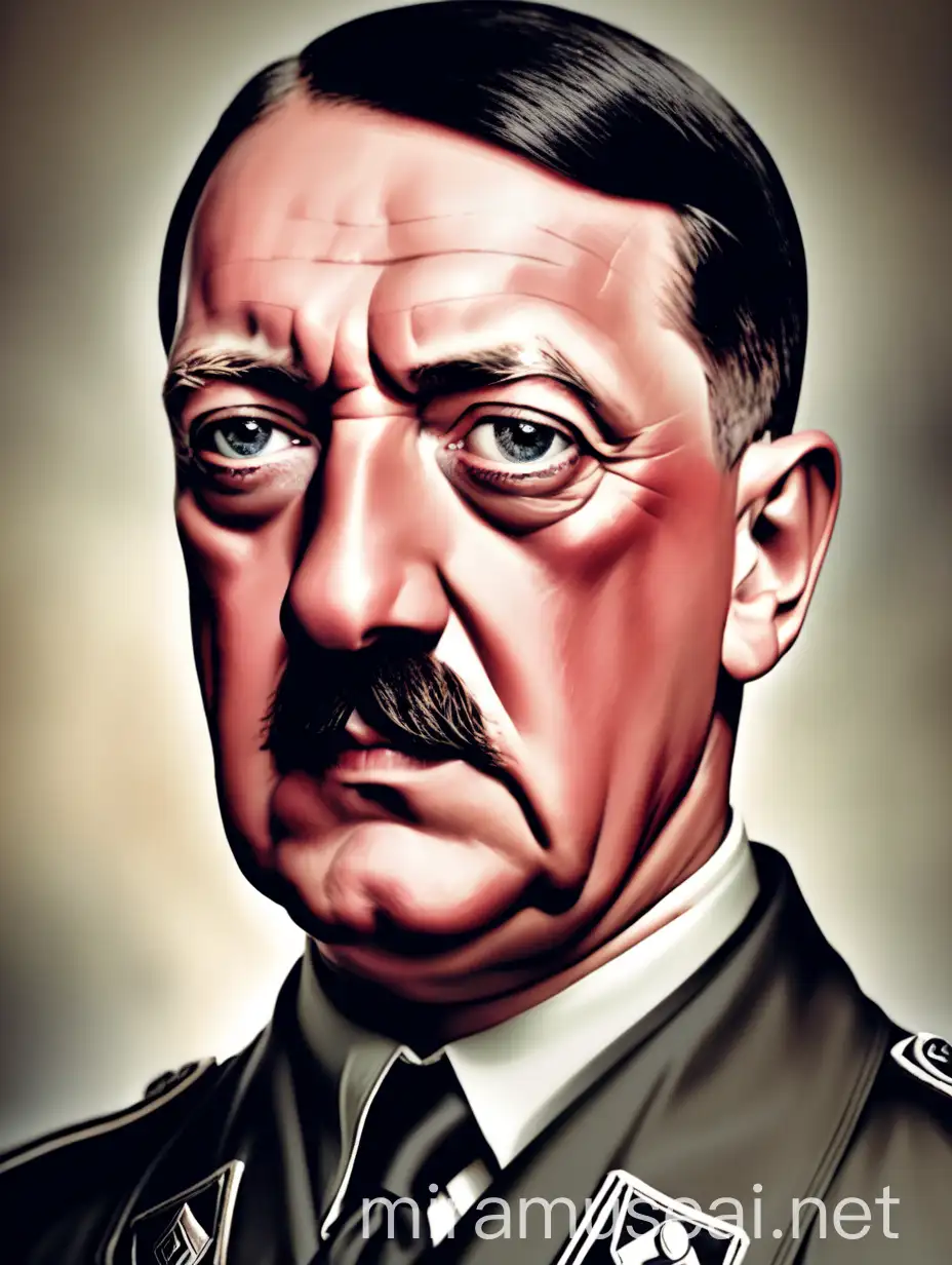 Adolf Hitler Portrait with Dramatic Lighting and Intense Expression