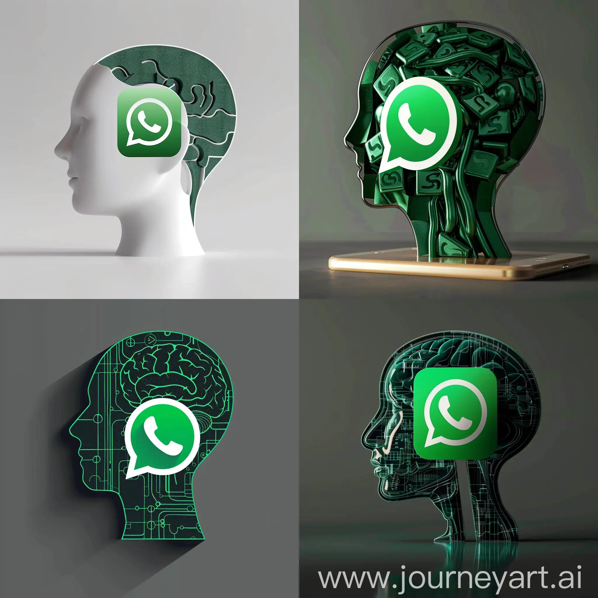 whatsapp logo as a humen head
