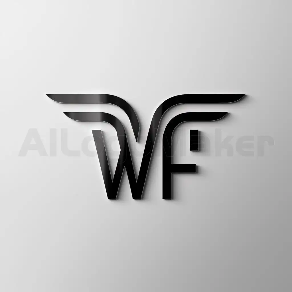 a logo design,with the text "WF", main symbol:Wings,Minimalistic,be used in Technology industry,clear background