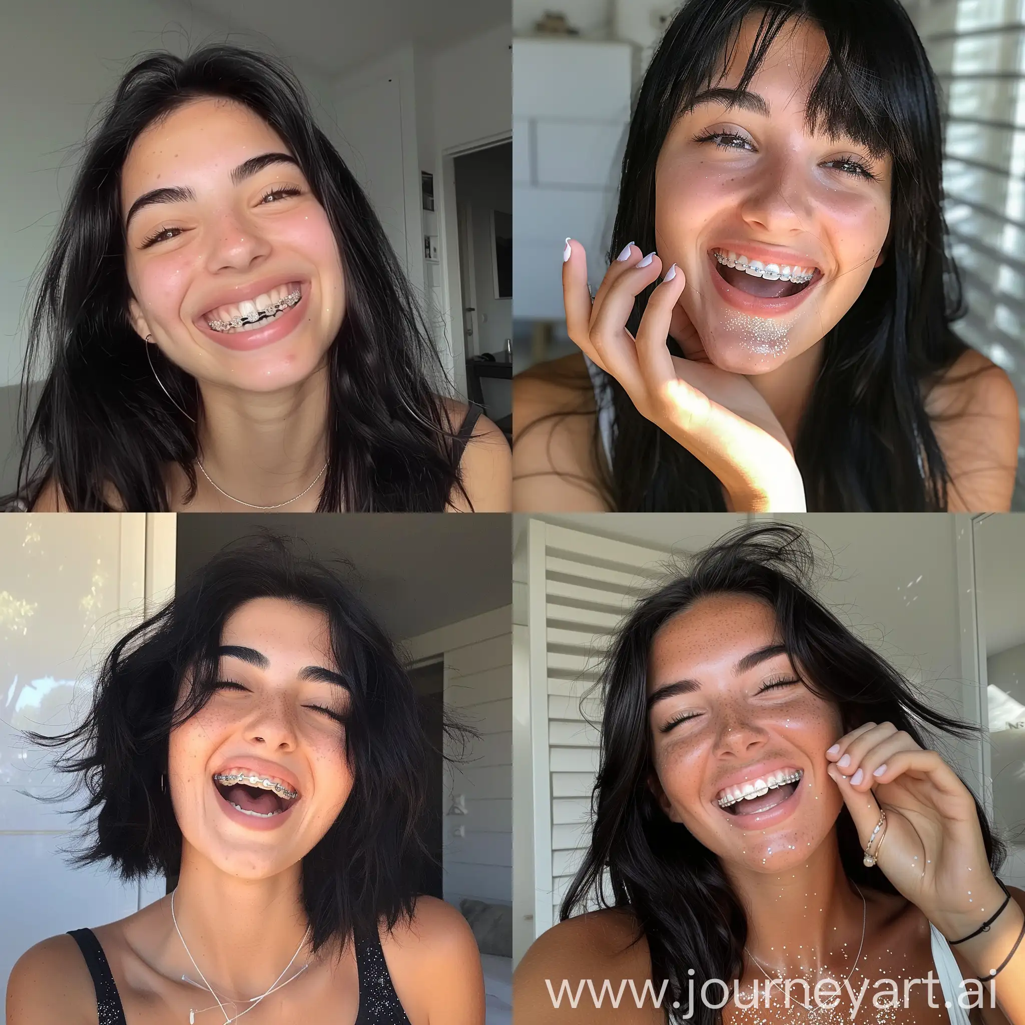 Turkish-Girl-with-Black-Hair-and-Retainer-Laughing-in-Summer-Vibes-Selfie