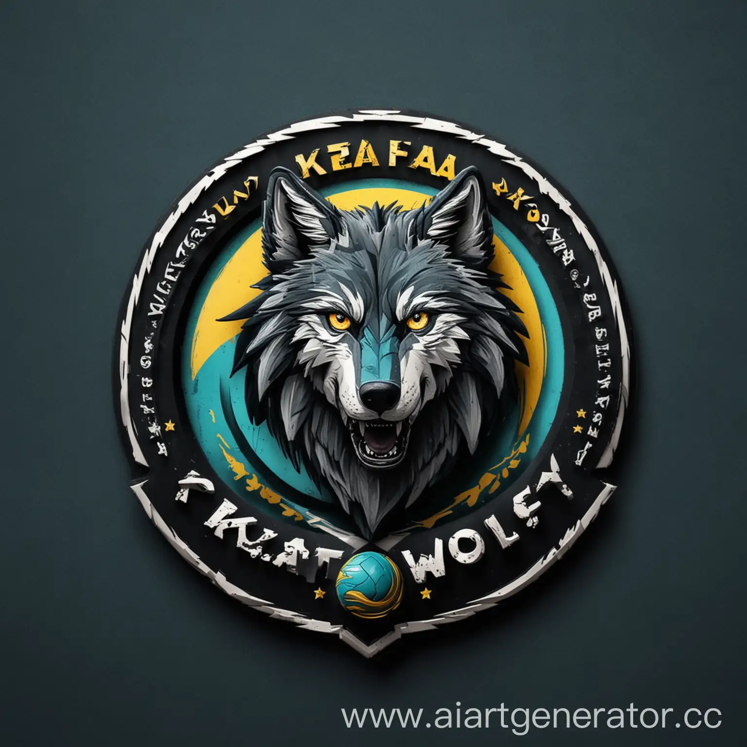 логотип для спорта волк и казахстан