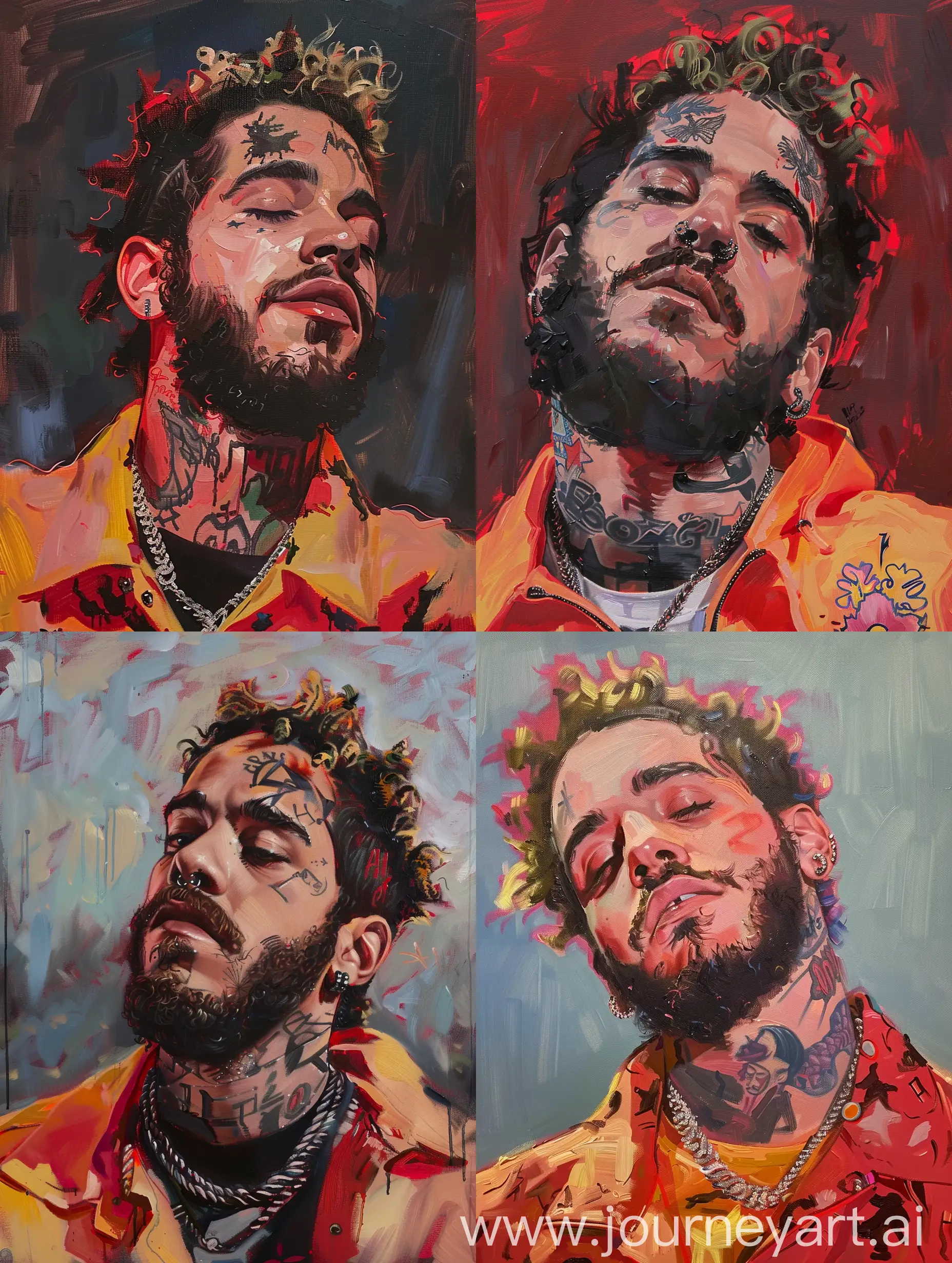 Vibrant-Oil-Painting-Portrait-of-Post-Malone