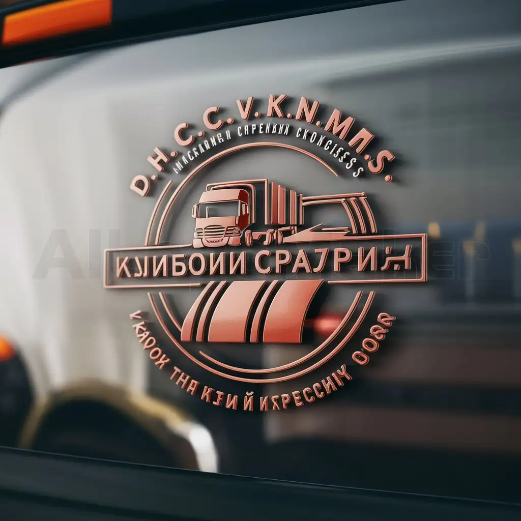a logo design,with the text " I will follow the given process. Since the input is not in English, I will translate it into English. The input "М.С.К.В.Д.Х.Н.С" appears to be an abbreviation in Russian. A possible translation could be: "D.H.C.V.K.N.M.S" (with the periods included), as each letter corresponds to the initials of a word in the original Russian phrase, "Международный союз красного креста и Помощи без границ" ("International Red Cross and Red Crescent Movement"). However, please note that direct transliteration does not convey the intended meaning and is provided only as a conversion from Cyrillic to Latin script.", main symbol:Gruzovik i doroga, kontrol',Moderate,be used in M.S.K.H.N industry,clear background