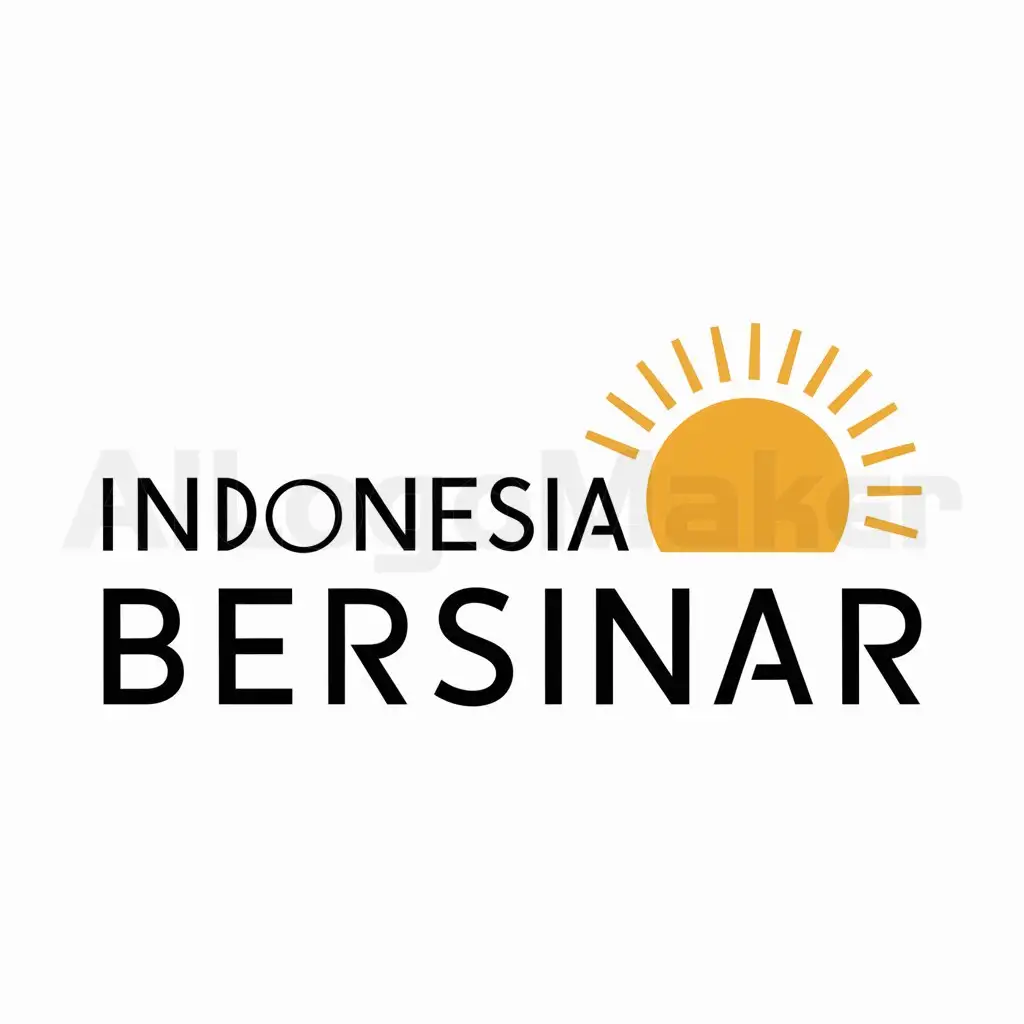 a logo design,with the text "INDONESIA BERSINAR", main symbol:Sun Shine,Moderate,be used in Others industry,clear background