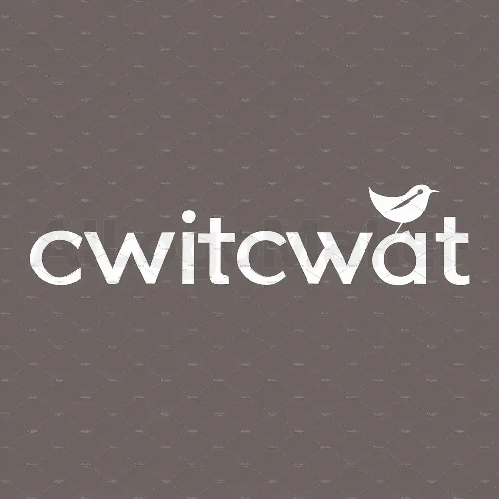 a logo design,with the text "CwitCwat", main symbol:little bird with white font,Moderate,clear background