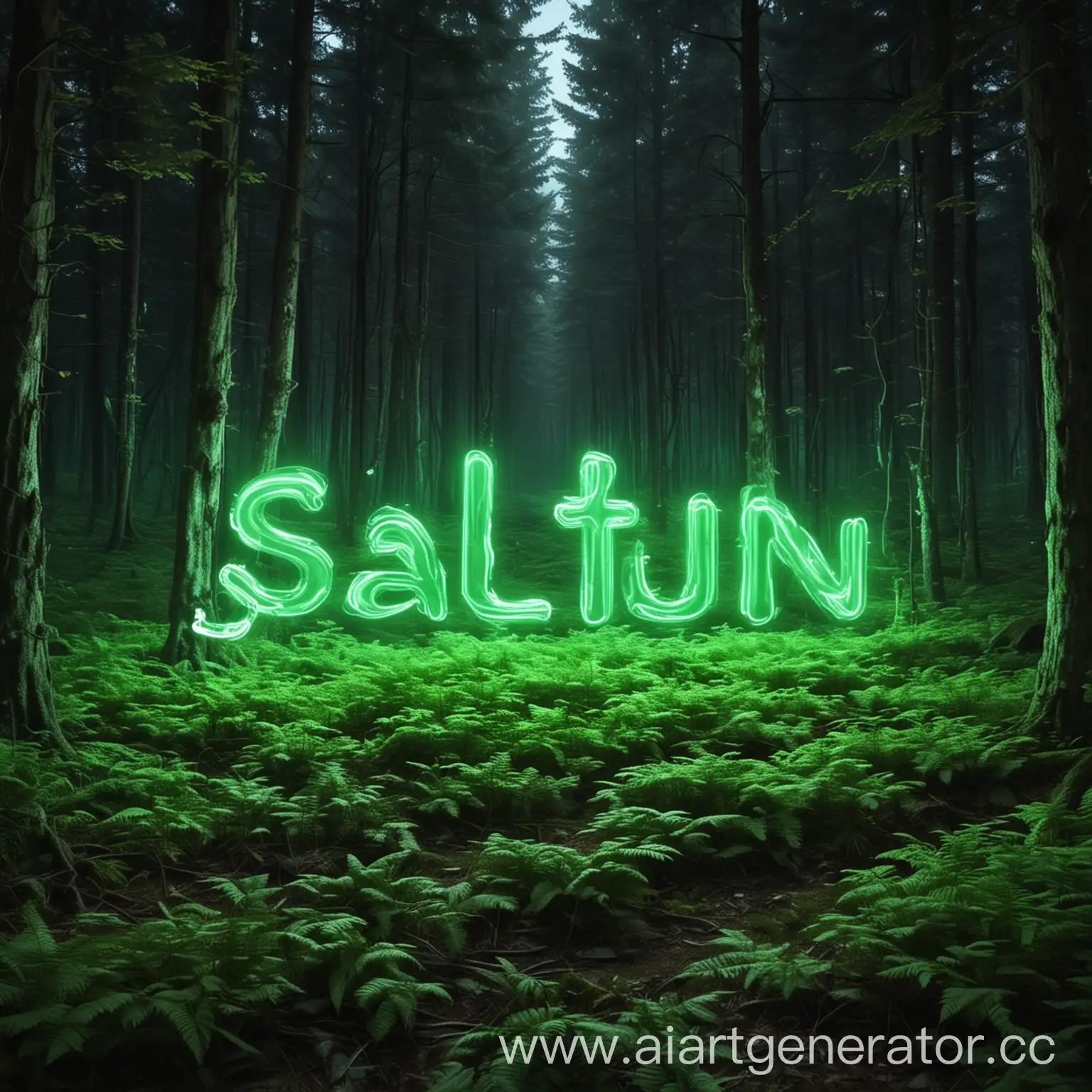 Enchanting-Forest-Scene-with-SALTUN-Neon-Text