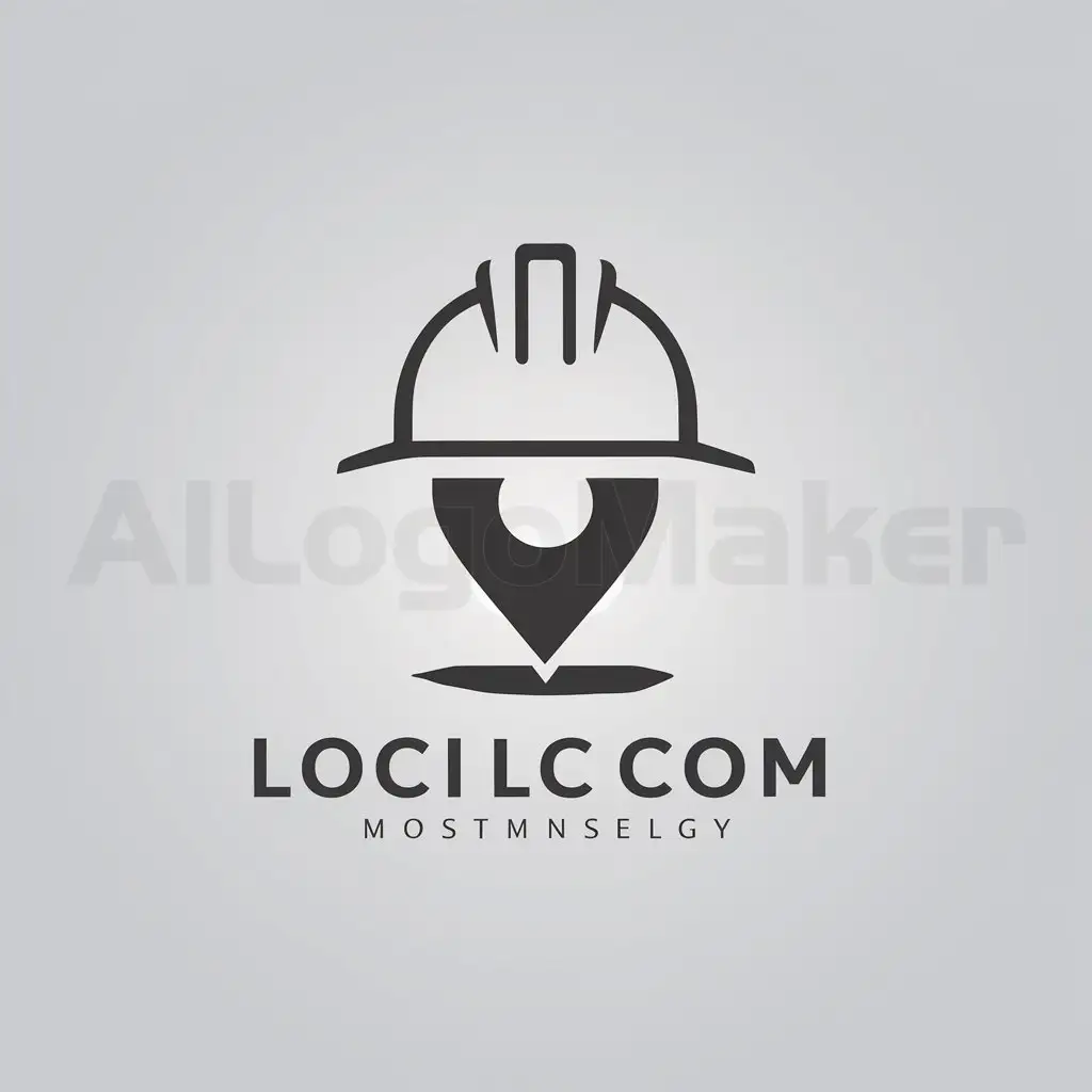 a logo design,with the text 'GetLocal', main symbol:hard hat with a location icon merged into it from below,Minimalistic,clear background,nowatermark