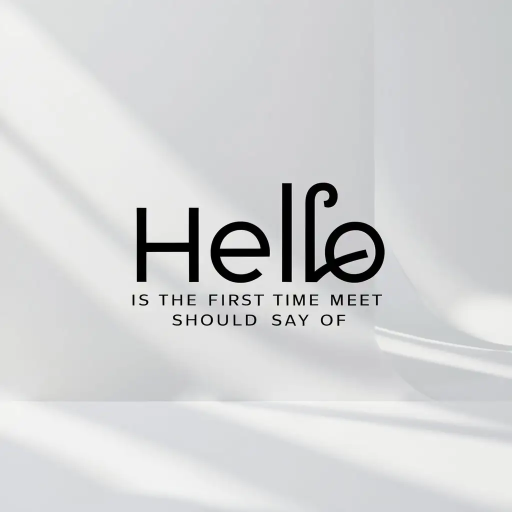 a logo design,with the text "hello is the first time meet should say of", main symbol:hi,Minimalistic,clear background