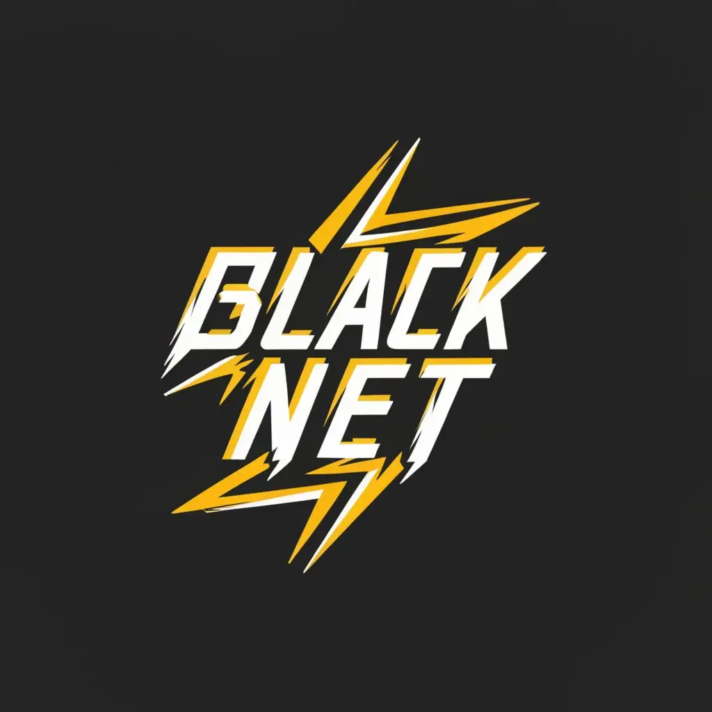 a logo design,with the text "BLACK NET", main symbol:LOGO Design for Black Storm Dynamic Thunder and Lightning Symbolism on Clear Background,Moderate,be used in Others industry,clear background