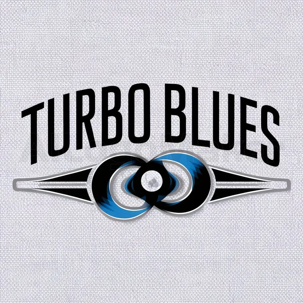 a logo design,with the text 'TurboBlues', main symbol:Propeller ,Moderate,be used in Rock industry,white background