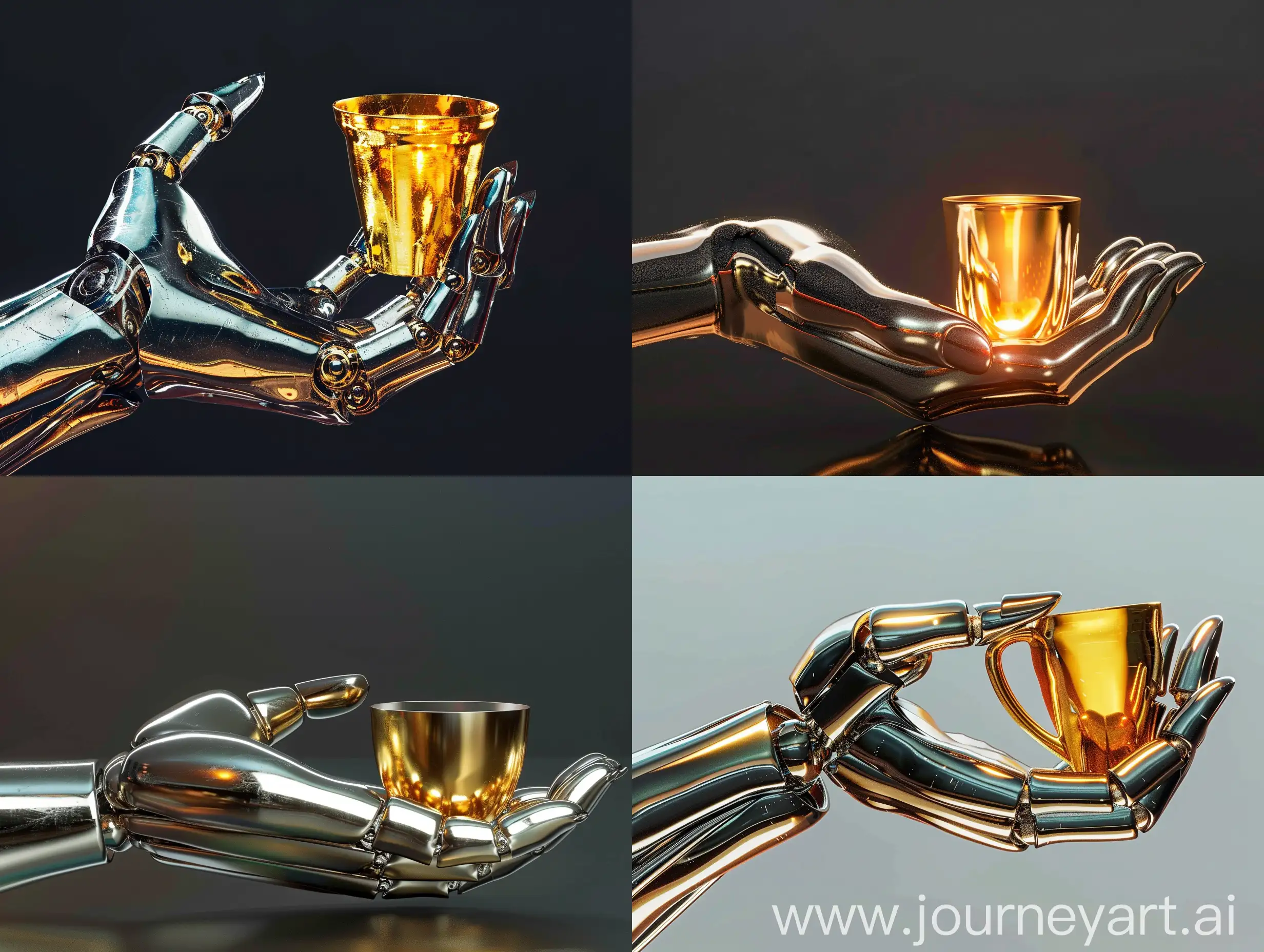 Animated-Metallic-Hand-Squeezing-Golden-Cup