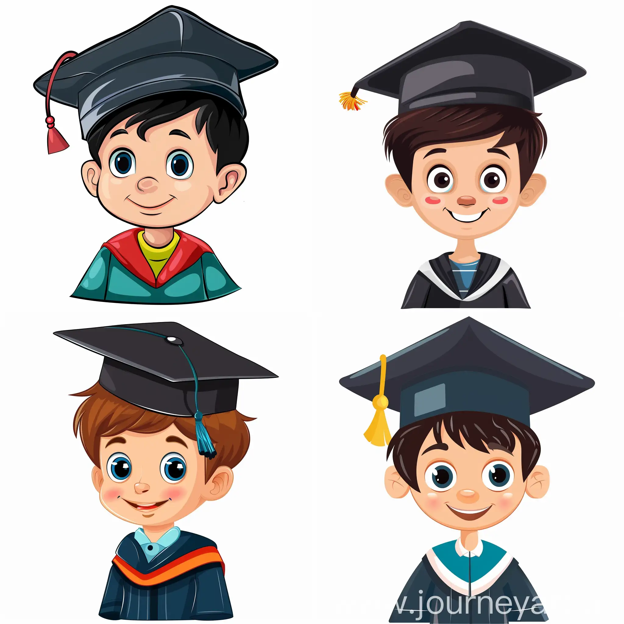 Boy-in-Masters-Cap-Vector-Illustration-on-White-Background