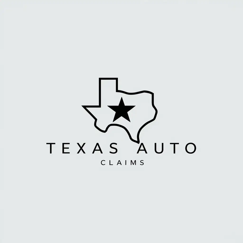 a logo design,with the text "texas auto claims", main symbol:texas,Minimalistic,be used in Automotive industry,clear background