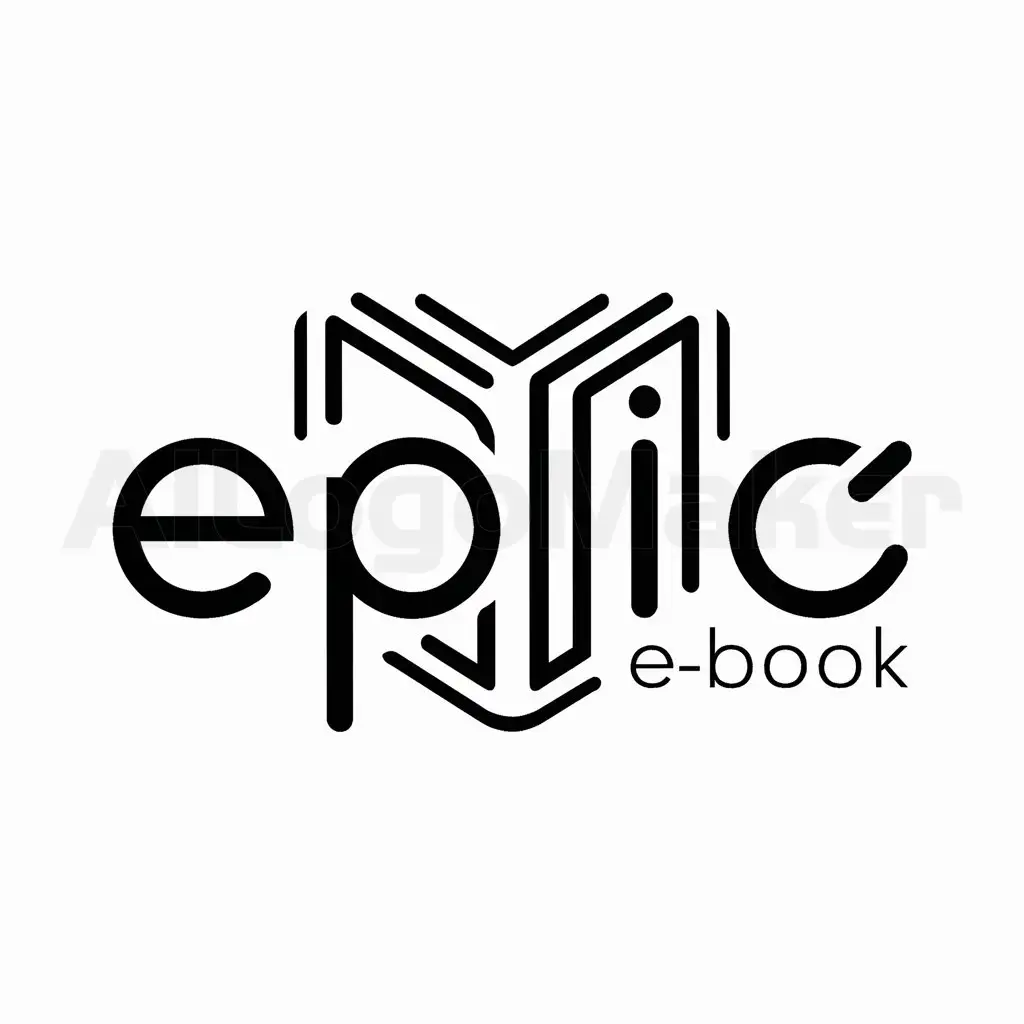 a logo design,with the text "Epic E-Book", main symbol:E-book,Moderate,be used in Internet industry,clear background
