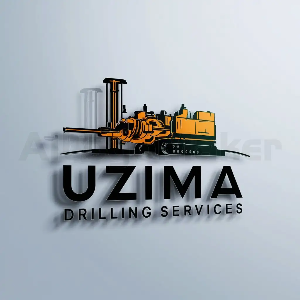 a logo design,with the text "uzima drilling services", main symbol:borehole drilling equipment,complex,clear background