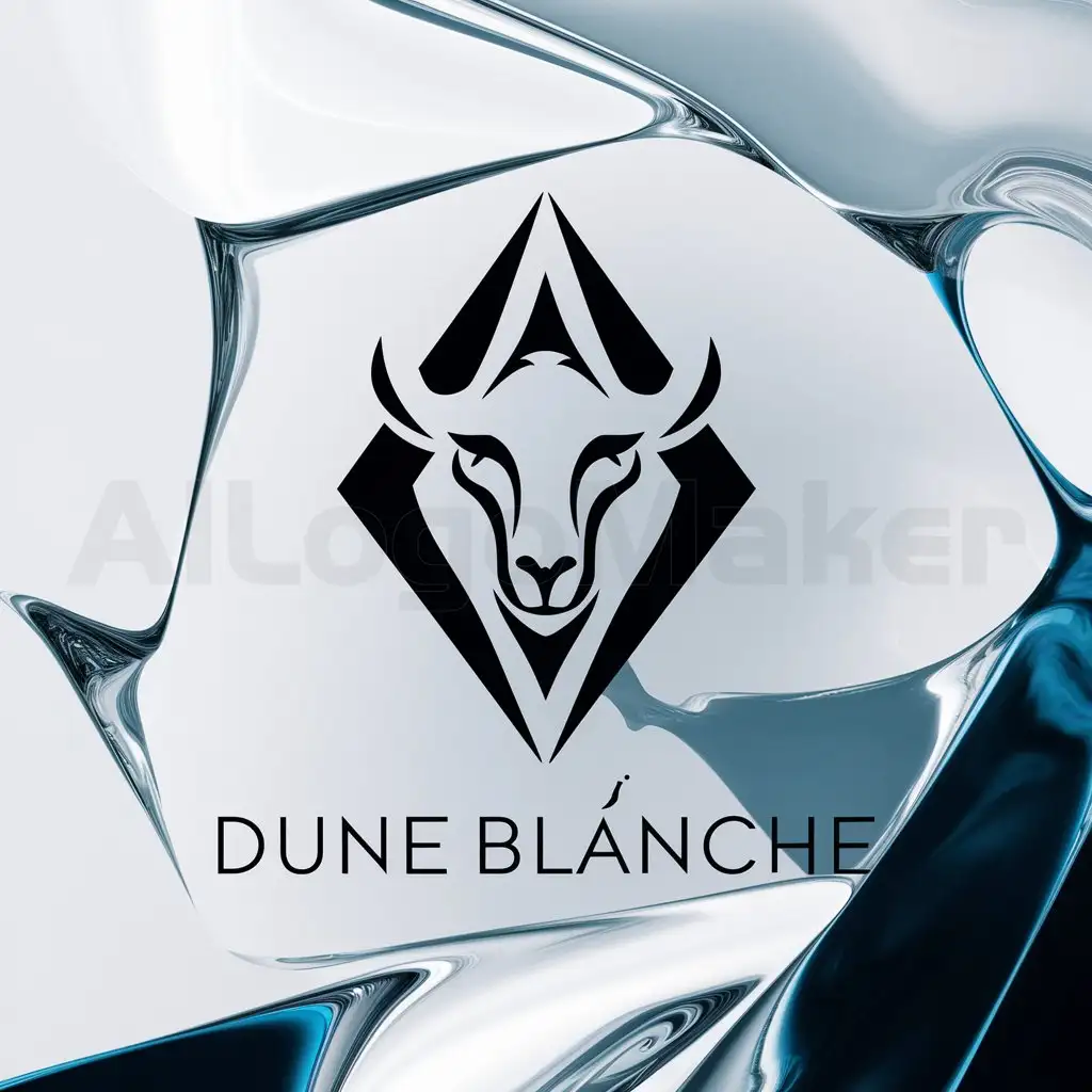 a logo design,with the text "Dune Blanche", main symbol:a diamond at a dromedary,complex,clear background
