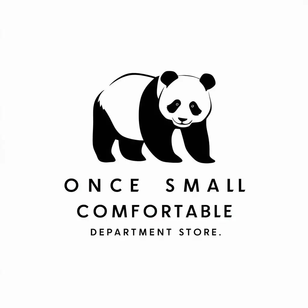 a logo design,with the text "once small comfortable department store", main symbol:panda,Moderate,be used in department store industry,clear background