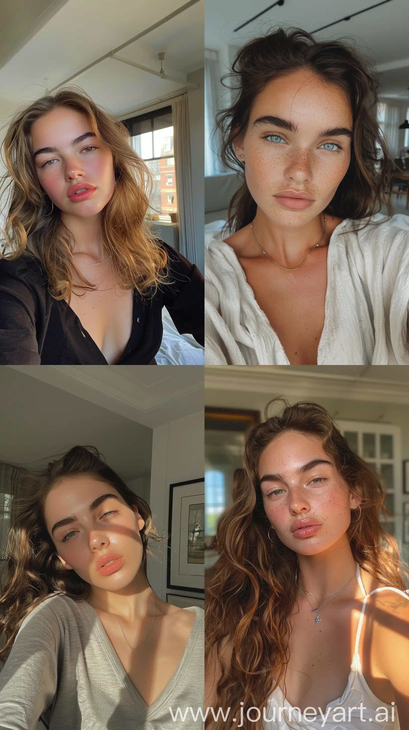 Aesthetic-Instagram-Selfie-of-Pretty-15YearOld-Sister-in-Fancy-New-York-Apartment