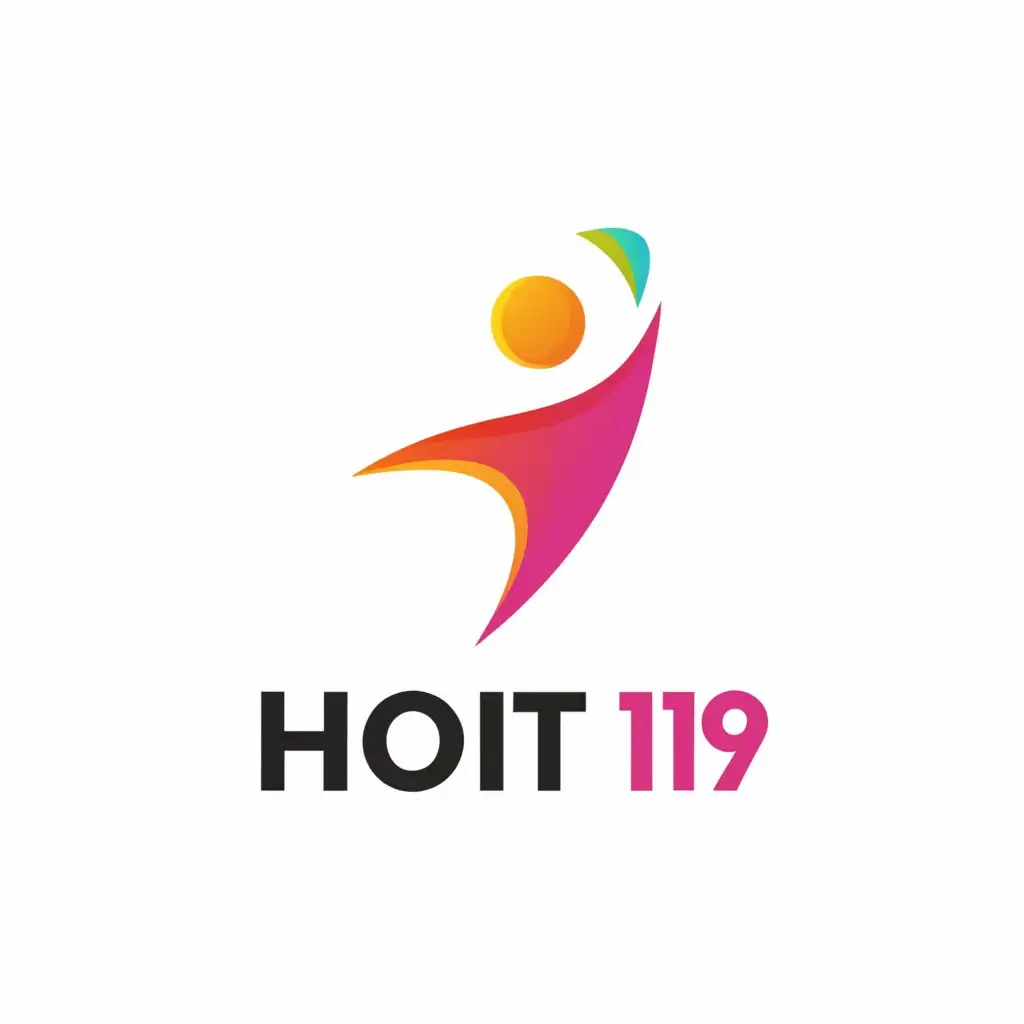a logo design,with the text "HOT 19", main symbol:GIRL,Minimalistic,clear background