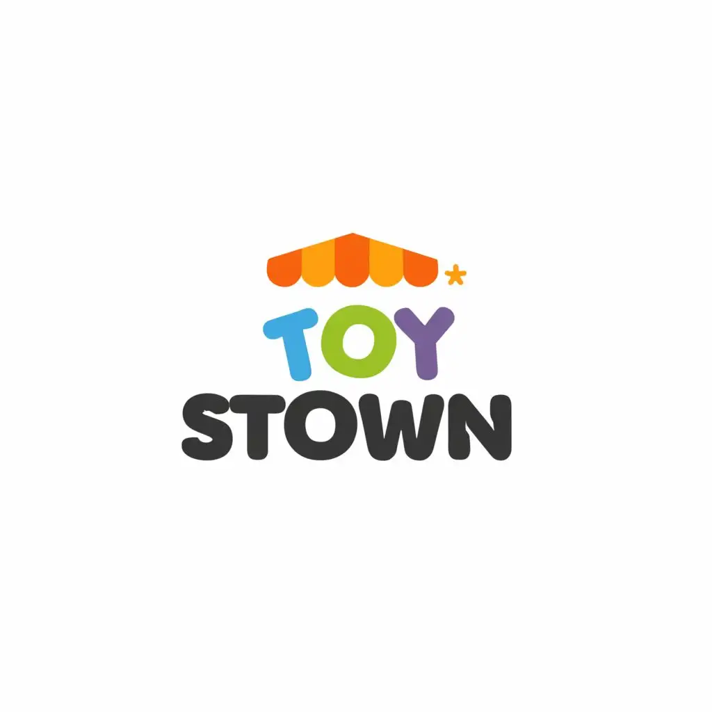 LOGO-Design-For-Toy-Town-Playful-Typography-with-Minimalistic-Toy-Store-Symbol
