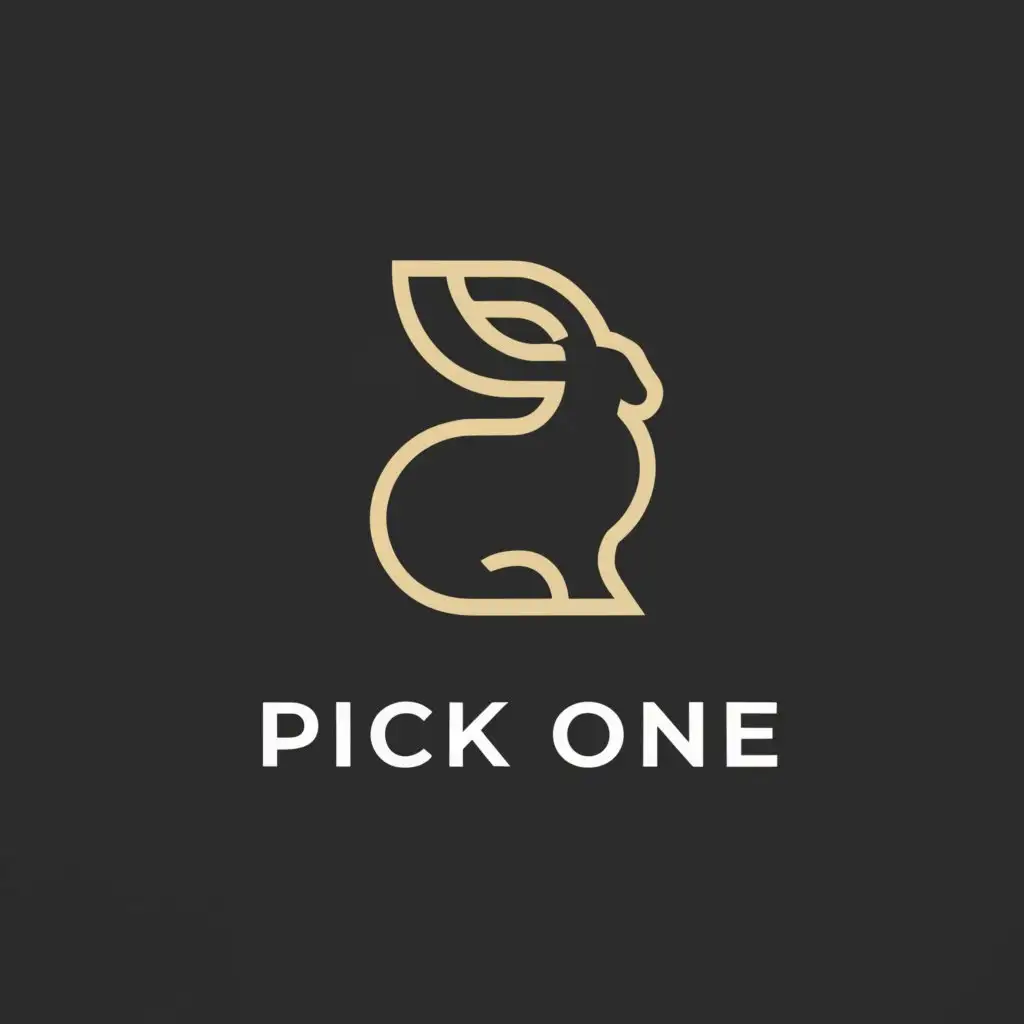 a logo design,with the text "Pick one", main symbol:rabbit,Moderate,be used in Internet industry,clear background