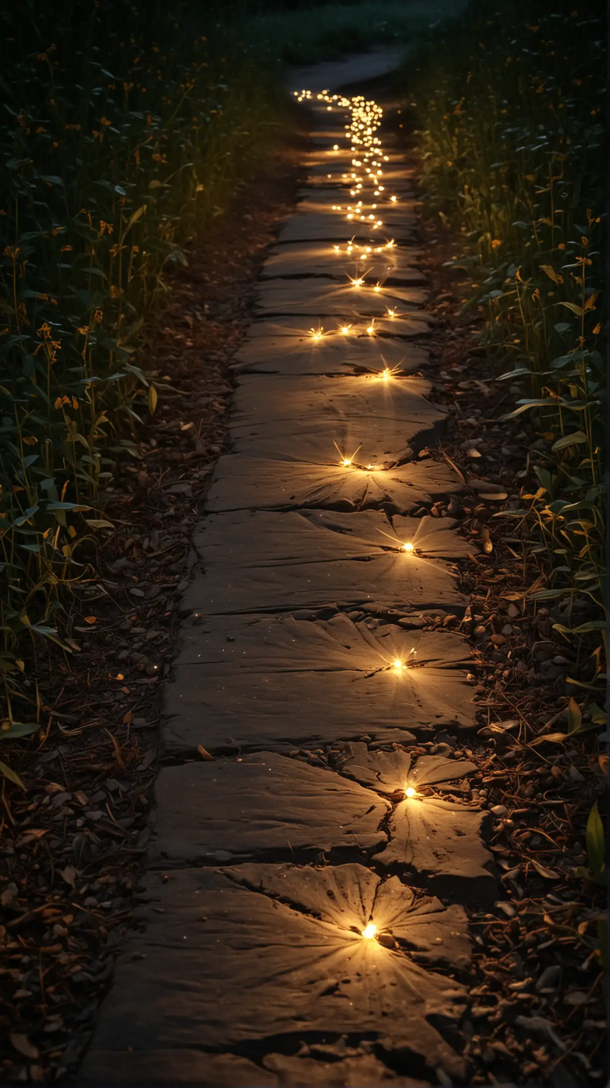 Enchanted Path Lit by the Soft Glow of a Firefly
