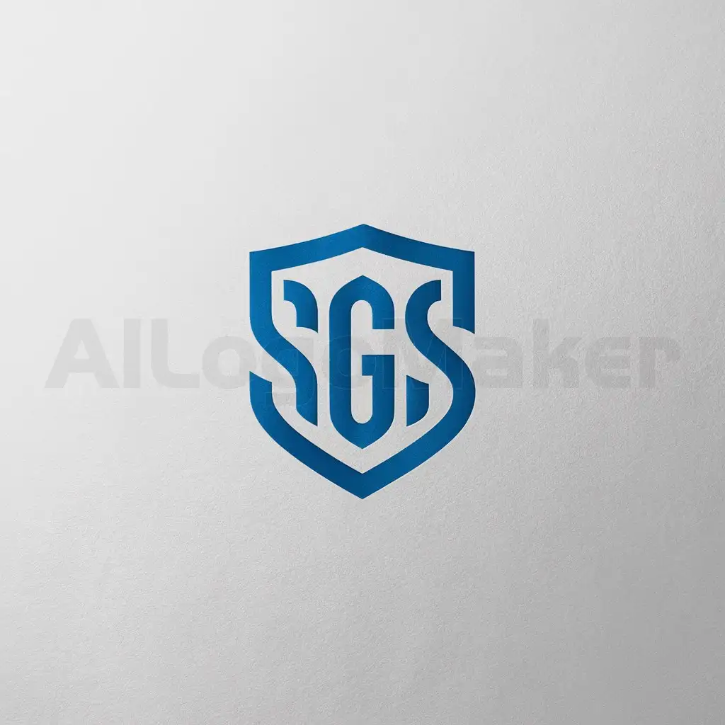 a logo design,with the text "SGS", main symbol:Shield. Write SGS in the outline of a blue shield.,Minimalistic,be used in Others industry,clear background