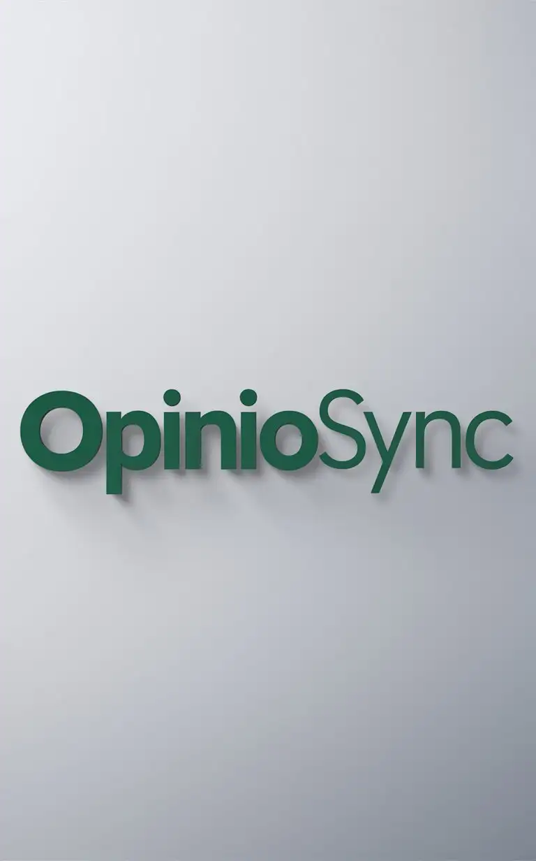 дефолтное изображение для объекта приложения OpinioSync, зеленая надпись с названием на белом фоне