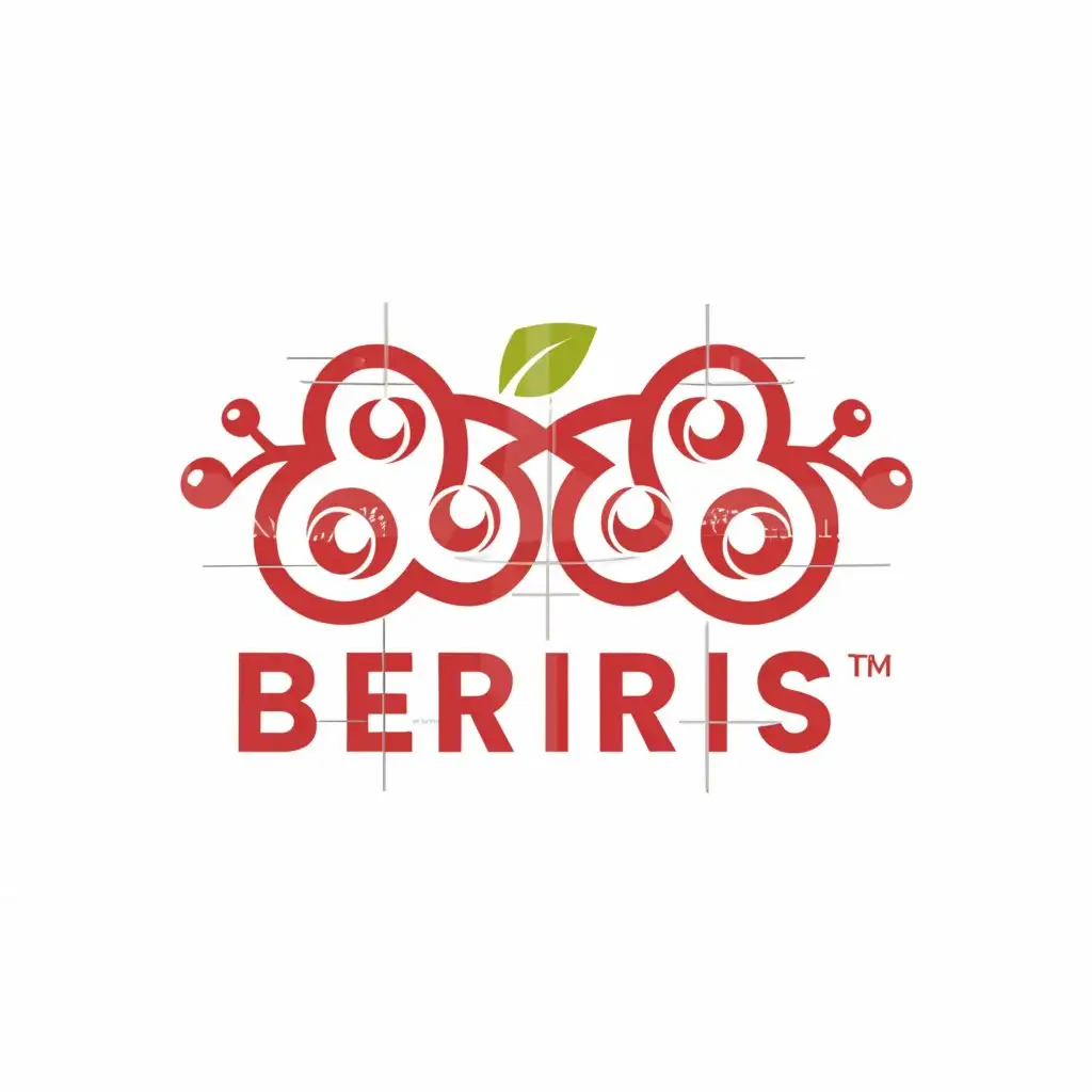 a logo design,with the text "berries", main symbol:magnets with berries,Minimalistic,be used in 9 industry,clear background