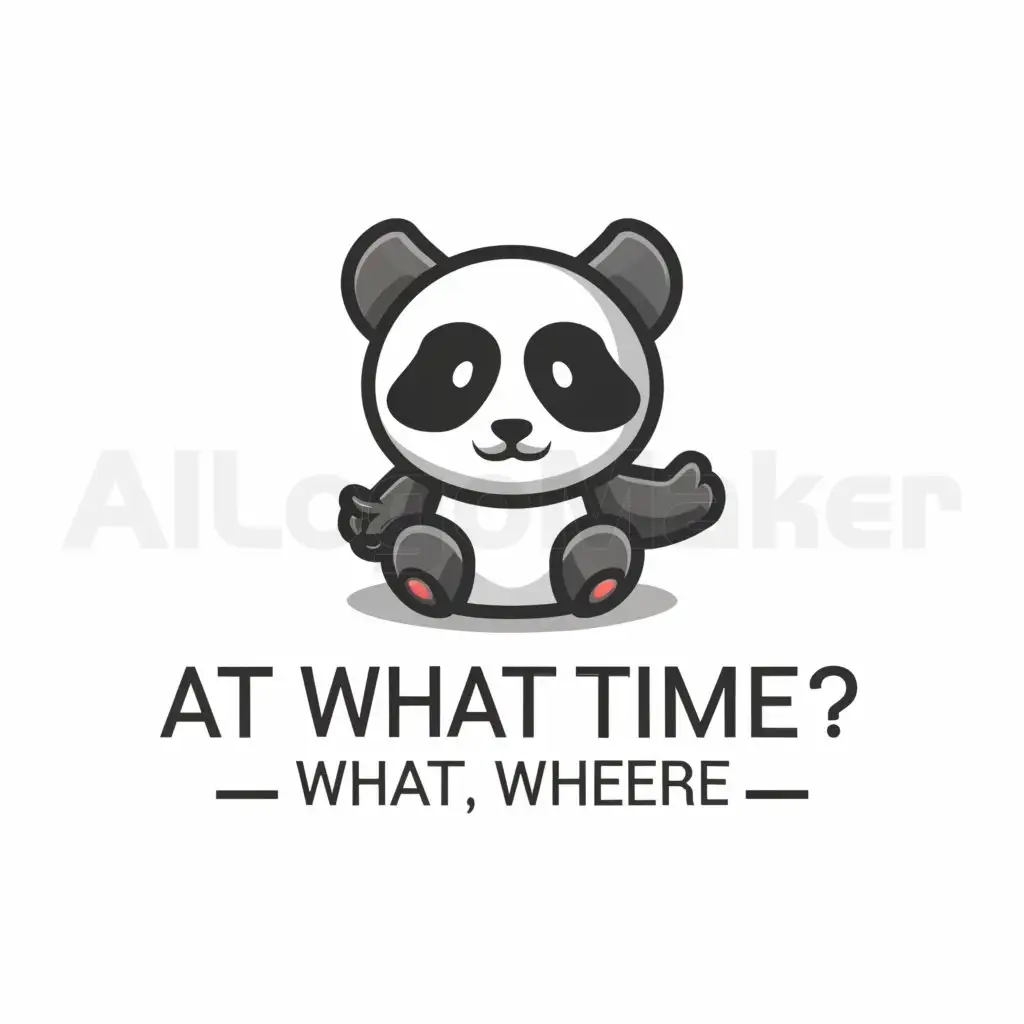 a logo design,with the text "At what time? What? Where?", main symbol:Panda,Moderate,be used in Entertainment industry,clear background