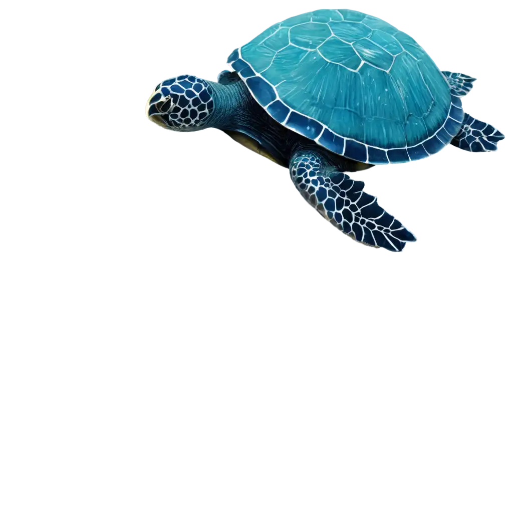Turquoise Turtle With A Dark Blue Shell