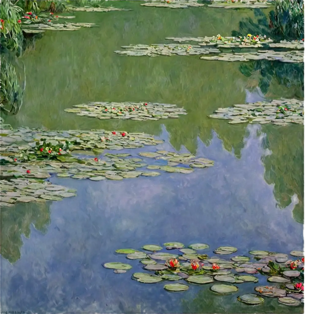 Exquisite-Water-Lily-Pond-A-Stunning-PNG-Image-by-Claude-Monet
