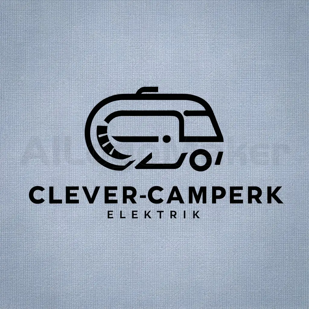 a logo design,with the text "CleverCamperElektrik", main symbol:Wohnmobil,Minimalistic,be used in Others industry,clear background