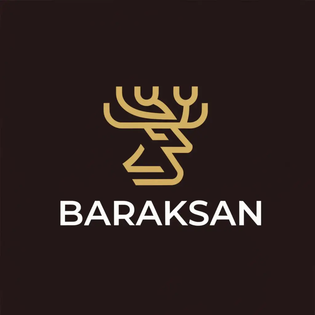 a logo design,with the text "BARAKSAN", main symbol:Reindeer, Taymyr, indigenous inhabitants,Moderate,be used in Entertainment industry,clear background