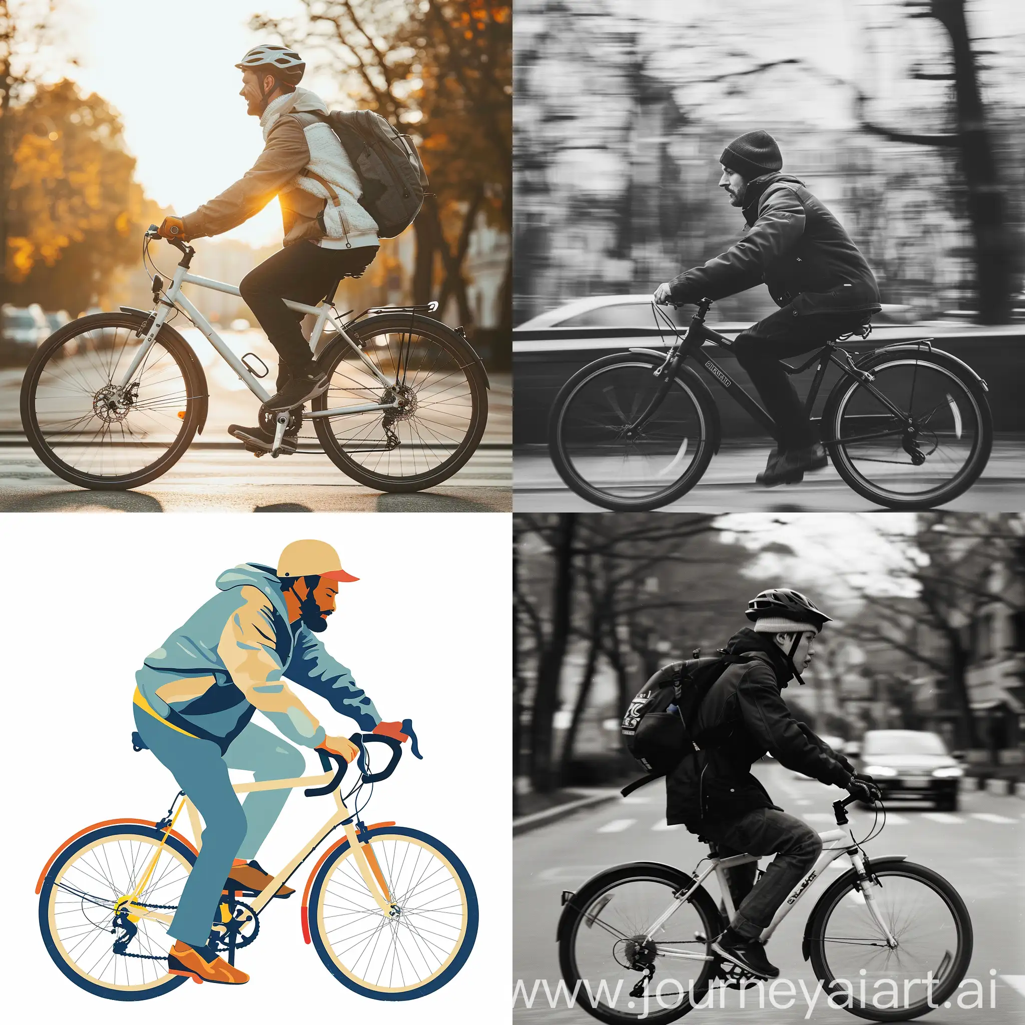 A man riding a bicycle 