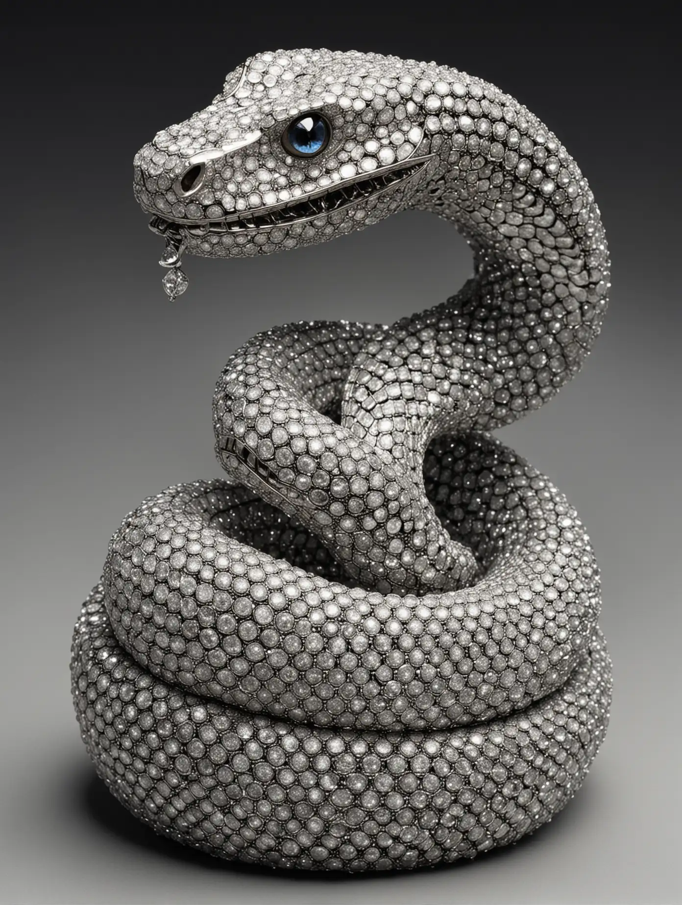Luxurious DiamondEncrusted Snake Sculpture