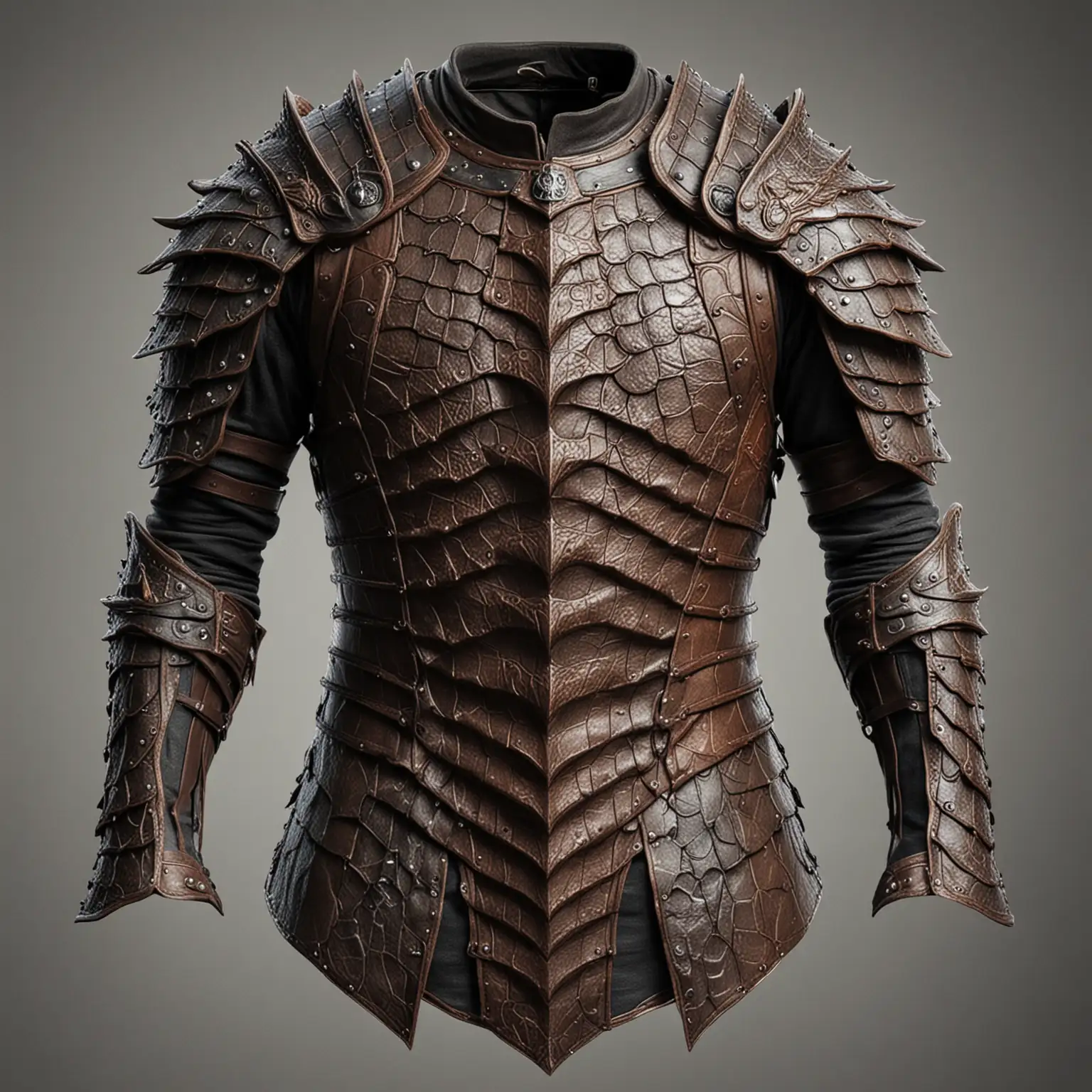 Fantasy Leather Armor with Dragon Skin Texture