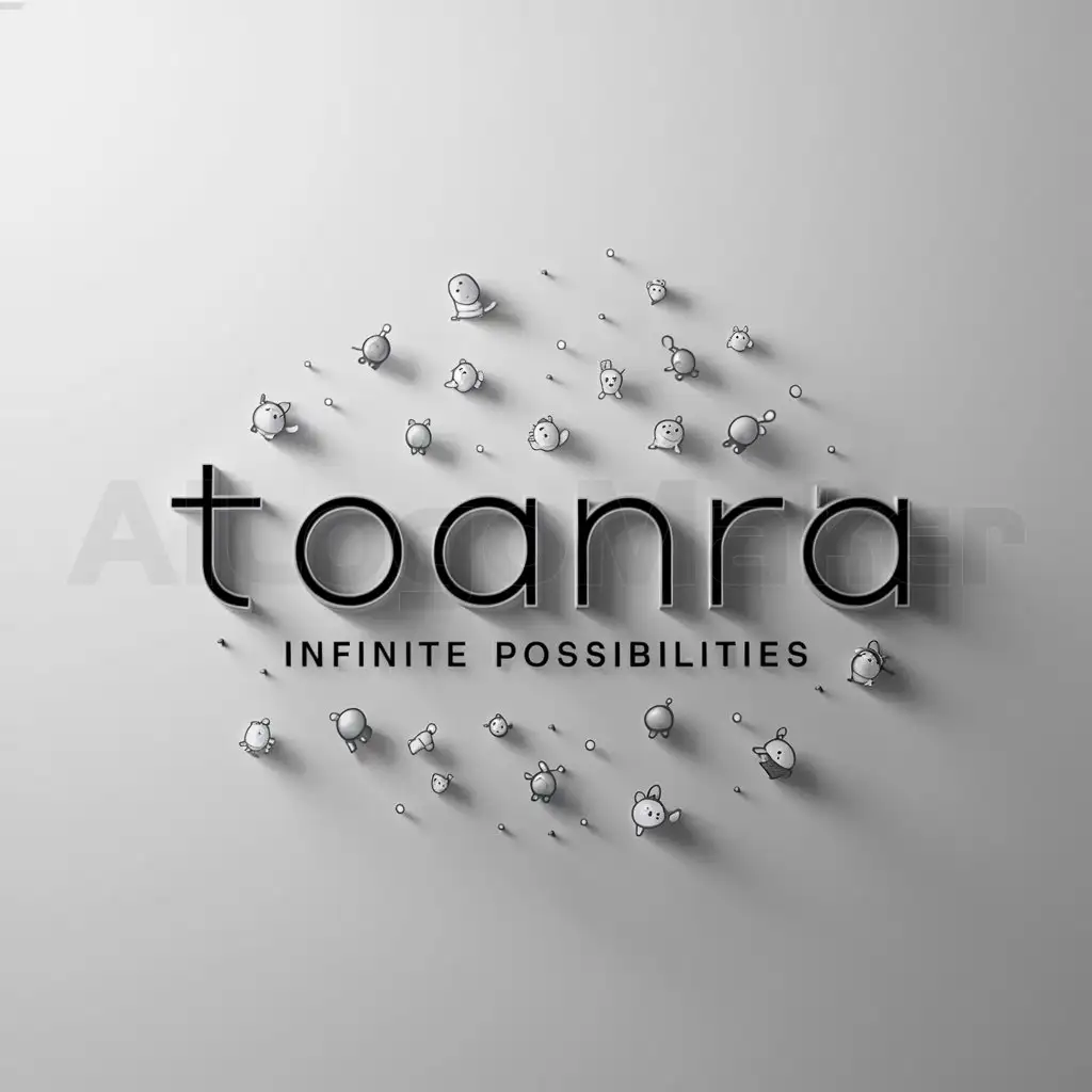 a logo design,with the text "toanra infinite possibilities", main symbol:small animals,Minimalistic,be used in Others industry,clear background